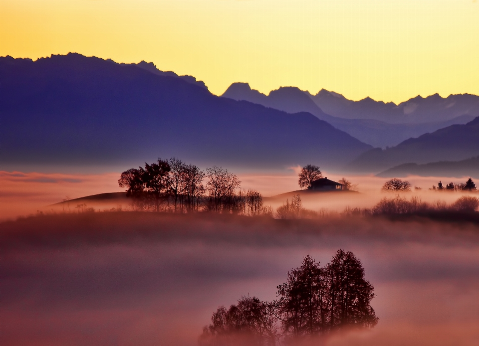 Paesaggio natura orizzonte silhouette