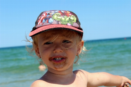 Man beach sea water Photo