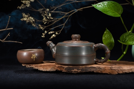 Flower teapot lighting still life Photo