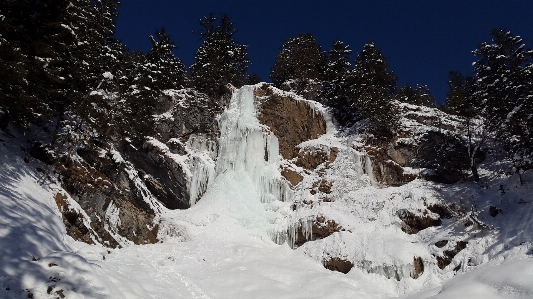 Tree waterfall mountain snow Photo