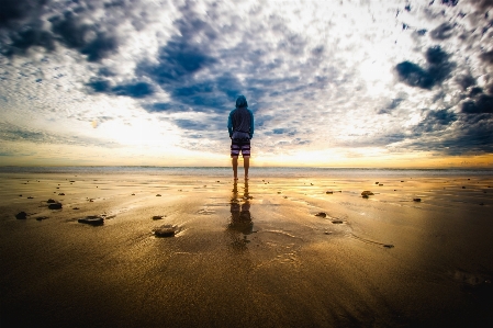 Man beach sea coast Photo