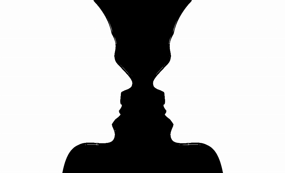 Hand silhouette person vase