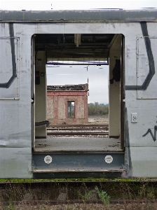 Railway car wagon window Photo