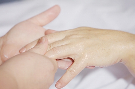 Hand woman white atmosphere Photo