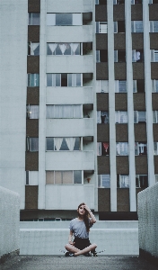 Architecture girl window building Photo