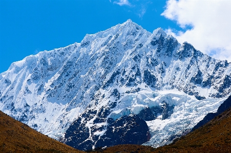 Foto Montaña nieve cordillera
 cresta
