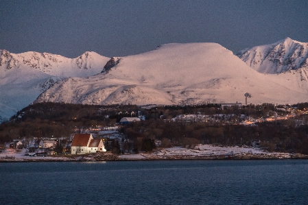 Landscape sea mountain snow Photo