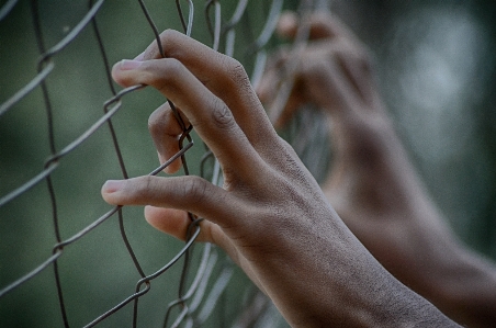 Hand fence leg finger Photo