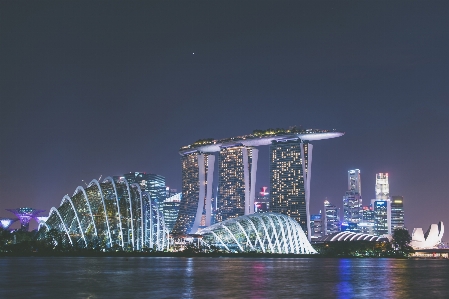 Structure bridge skyline night Photo