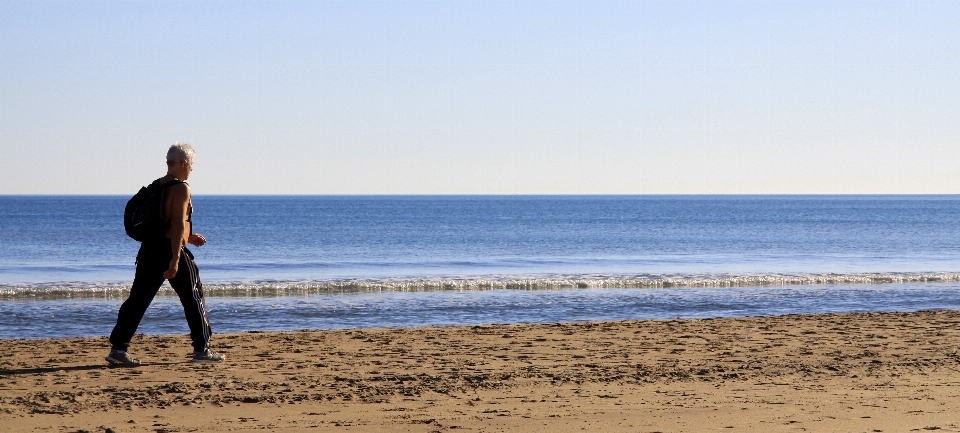 Man beach sea coast