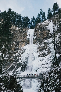 Waterfall mountain snow winter Photo