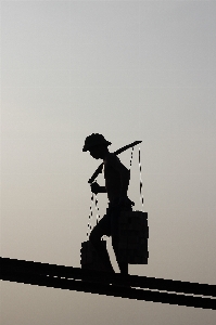 Work silhouette sun sunset Photo