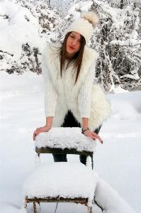 Snow winter girl white Photo