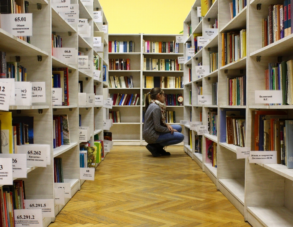 Girl building reading collection