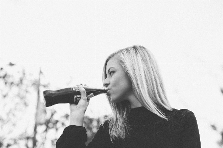 Person black and white woman hair Photo