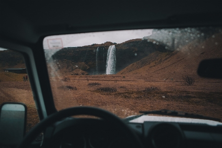 Waterfall car wheel window Photo