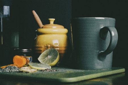 Glass green drink yellow Photo