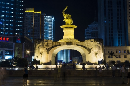 ライト 建築 スカイライン 夜 写真