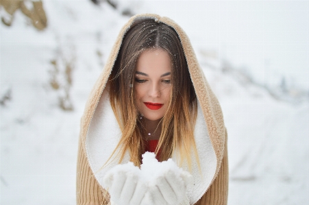 Snow winter girl woman Photo