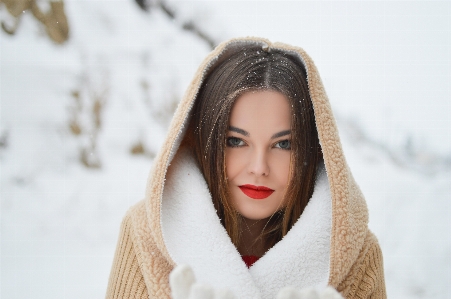 Hand person snow winter Photo