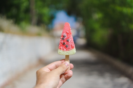 手 葉 花 食べ物 写真