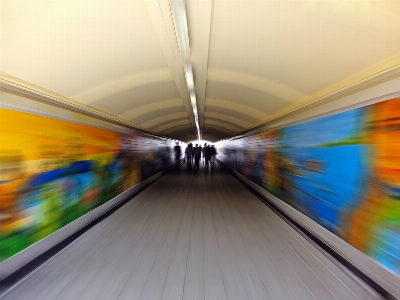 Blur people railway tube Photo