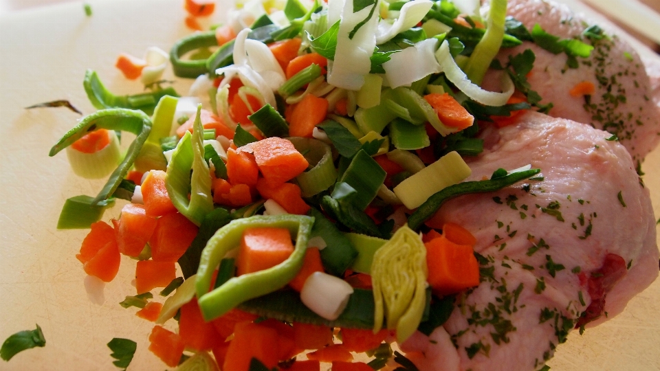 Plato alimento ensalada cocinando