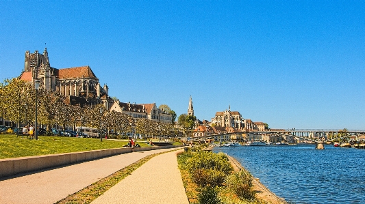 Sea coast skyline town Photo