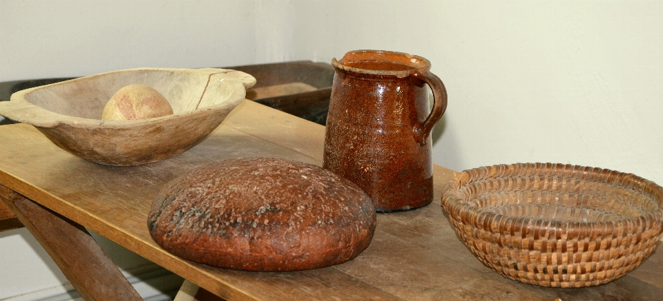 Wood old bowl food