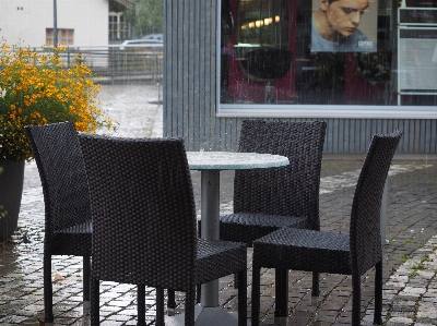 Table cafe rain chair Photo