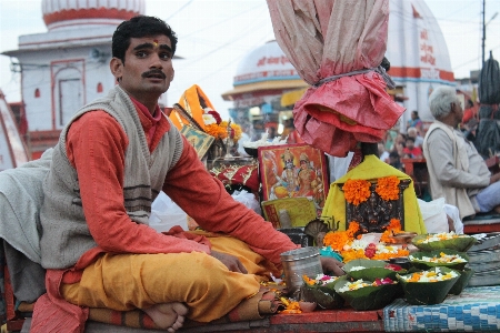 Man people city vendor Photo