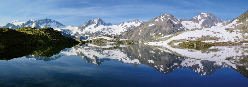 Foto Região selvagem
 montanha neve lago