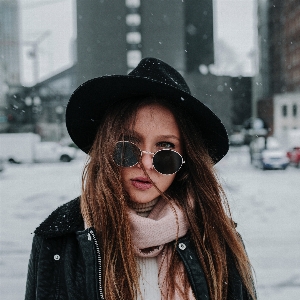 Snow winter girl woman Photo