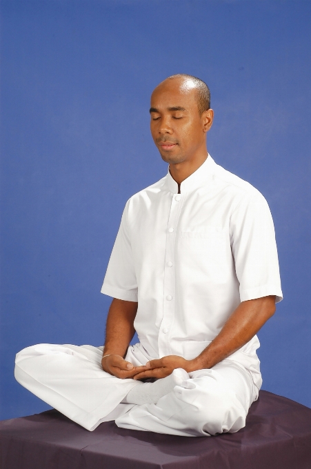 Man person balance sitting