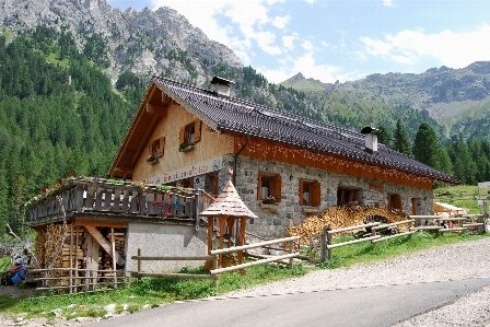 Mountain wood house town Photo