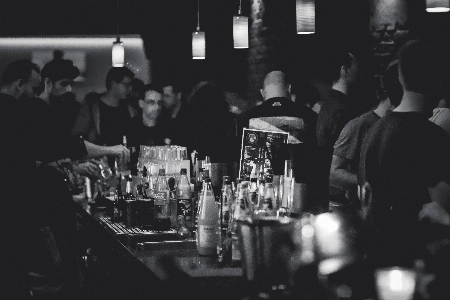 Music black and white crowd bar Photo