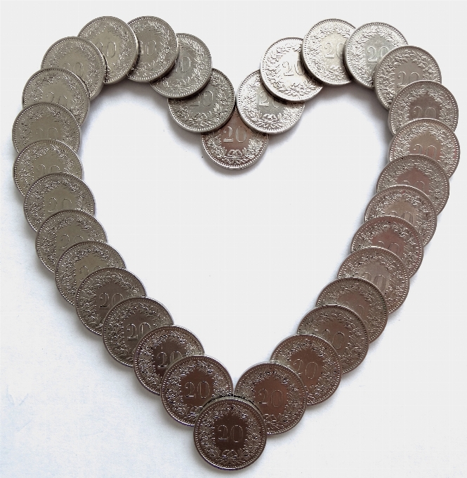 Chain heart metal money