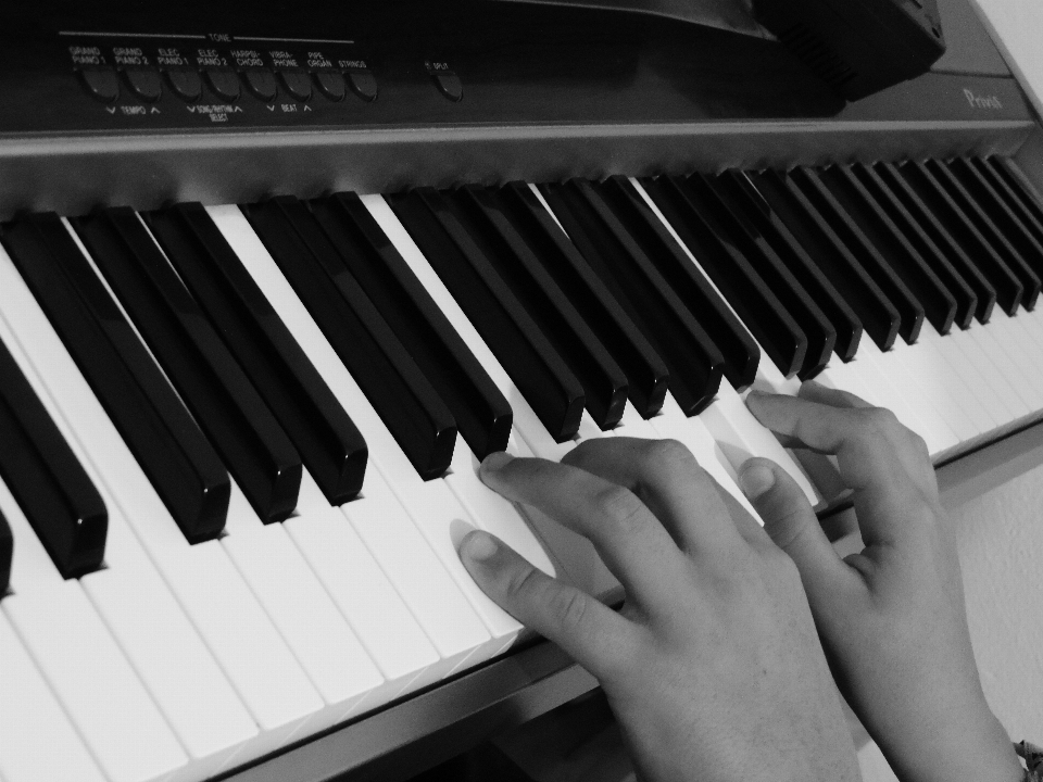 Black and white keyboard technology piano