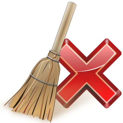 Clear, broom, cross, delete