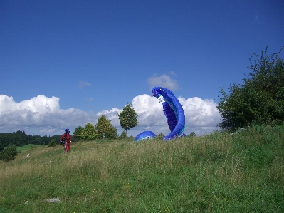 Sky meadow blue extreme sport Photo