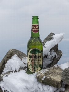 Mountain cold wine advertising Photo