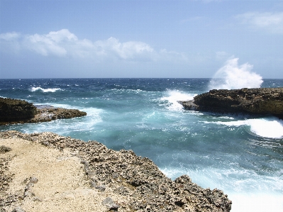 Foto Pantai lanskap laut pesisir