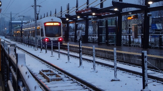 Snow winter track railway Photo