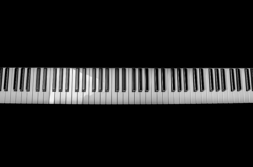 Music abstract black and white keyboard