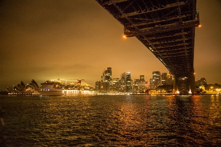 Sea horizon sunset bridge Photo