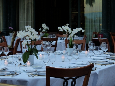 Table cutlery board flower Photo