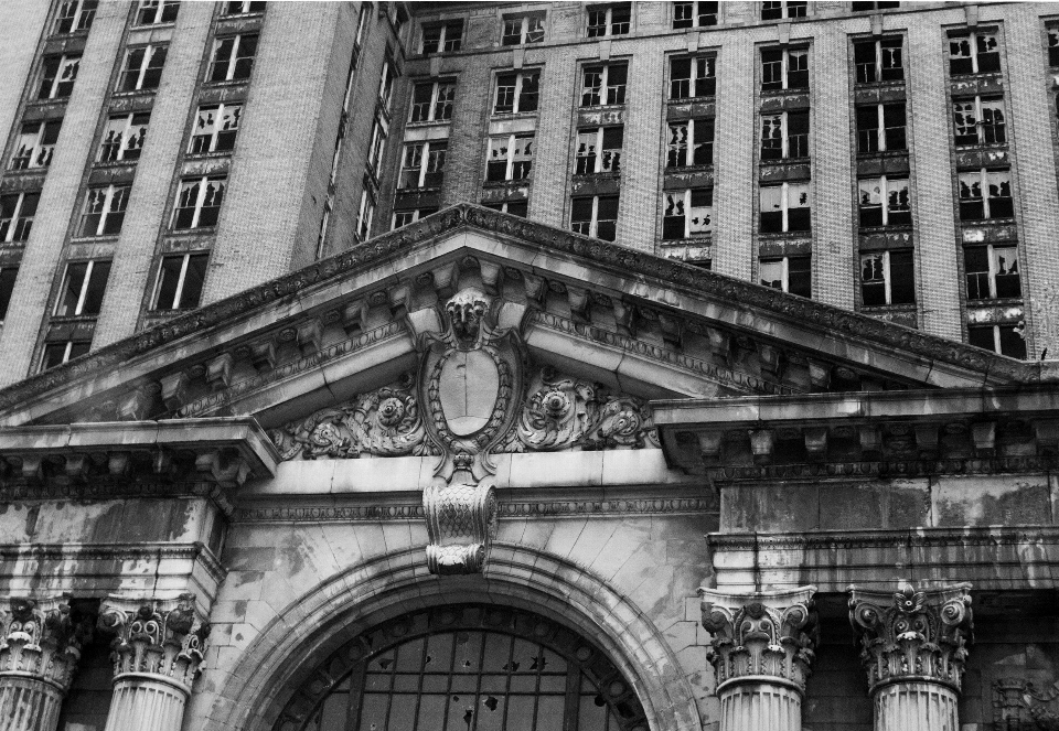 Black and white architecture building urban