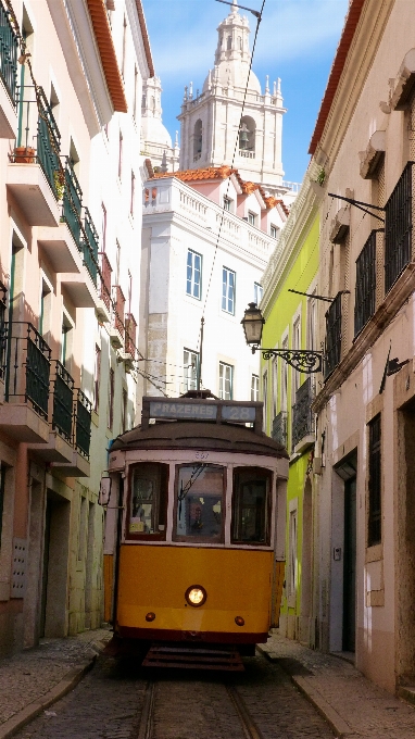 Mimari sokak şehir tramvay