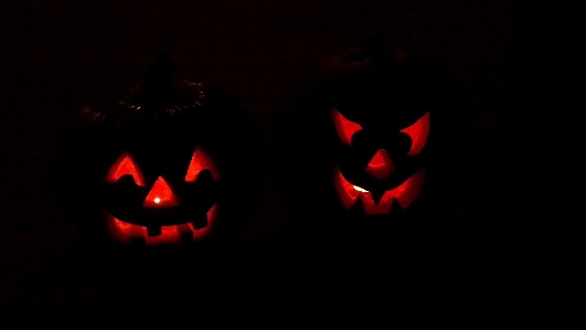 Glowing fall red pumpkin Photo