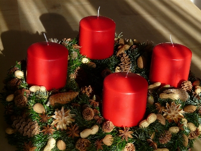 Flower red holiday candle Photo